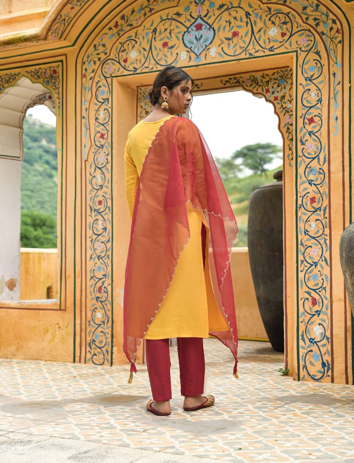 354 C Yellow Muslin Cotton Kiurti Wholesale catalog