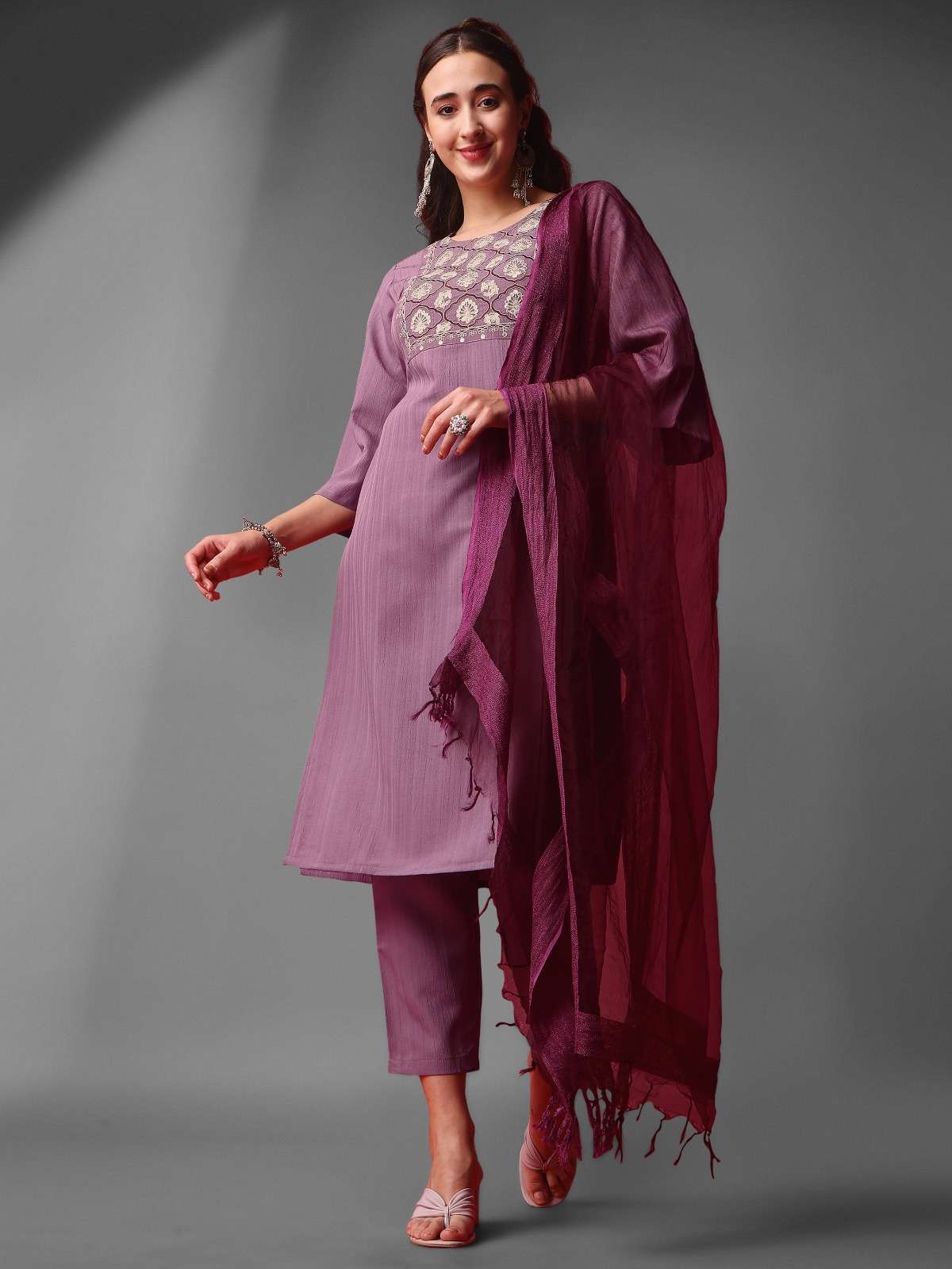 357 Purple Silk Blend Kurti Wholesale catalog