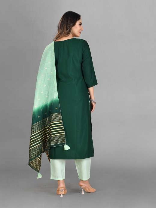 358 Green Viscose Rayon Slub Kurti Wholesale catalog