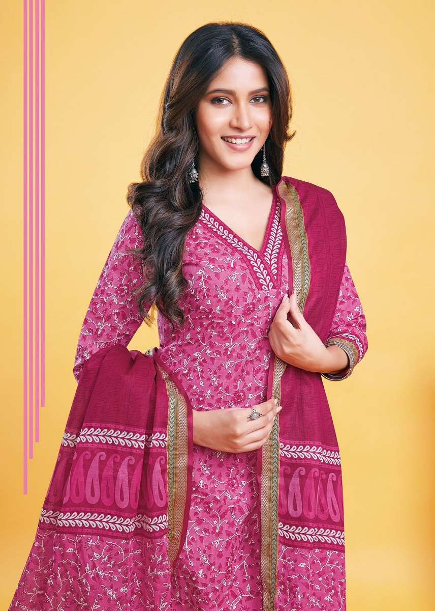 Aarvi Gadhwal Border Vol-9 -Kurti Pant With Dupatta -Wholesale Catalog