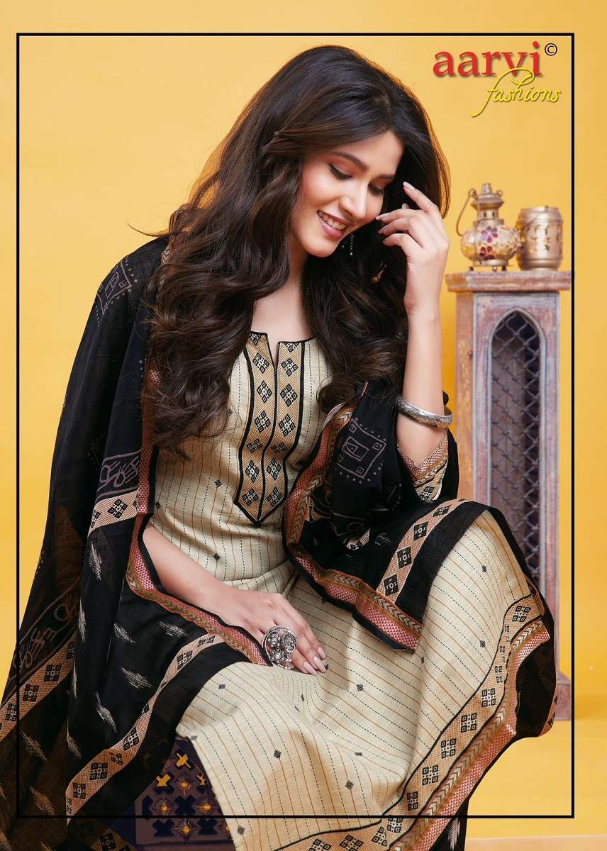 Aarvi Gadhwal Border Vol-9 -Kurti Pant With Dupatta -Wholesale Catalog