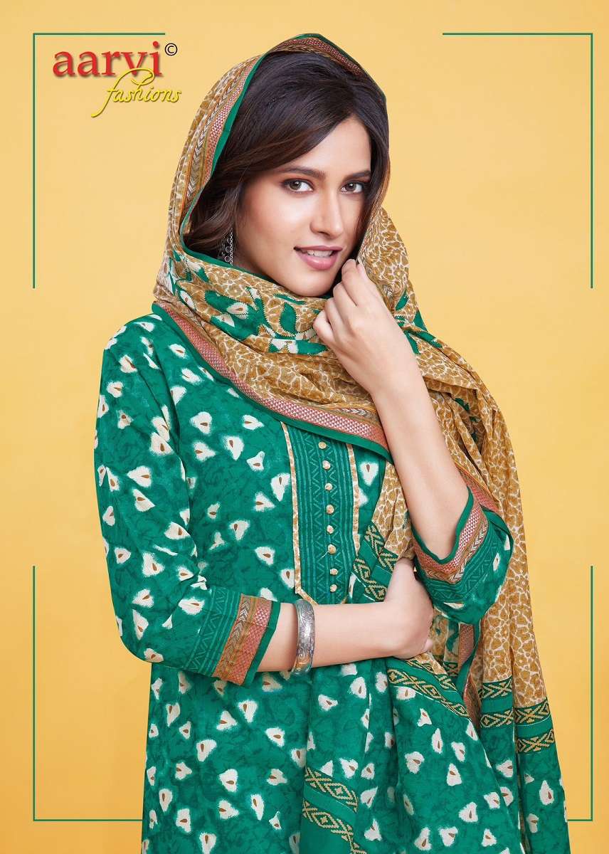Aarvi Gadhwal Border Vol-9 -Kurti Pant With Dupatta -Wholesale Catalog