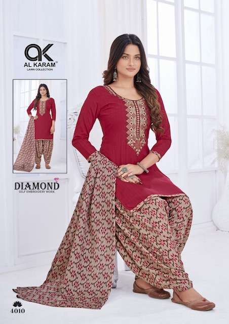Al Karam Diamond Vol-4 – Dress Material - Wholesale Catalog