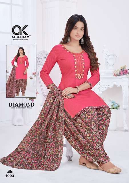 Al Karam Diamond Vol-4 – Dress Material - Wholesale Catalog