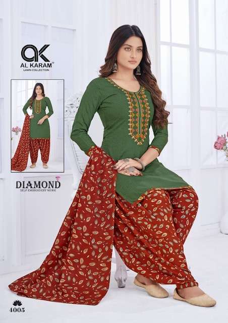 Al Karam Diamond Vol-4 – Dress Material - Wholesale Catalog