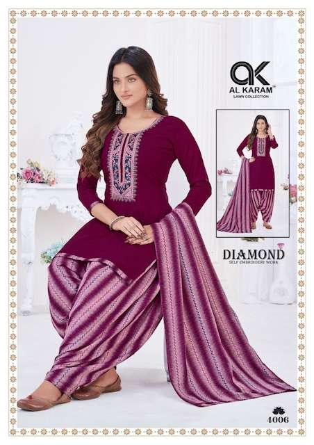 Al Karam Diamond Vol-4 – Dress Material - Wholesale Catalog