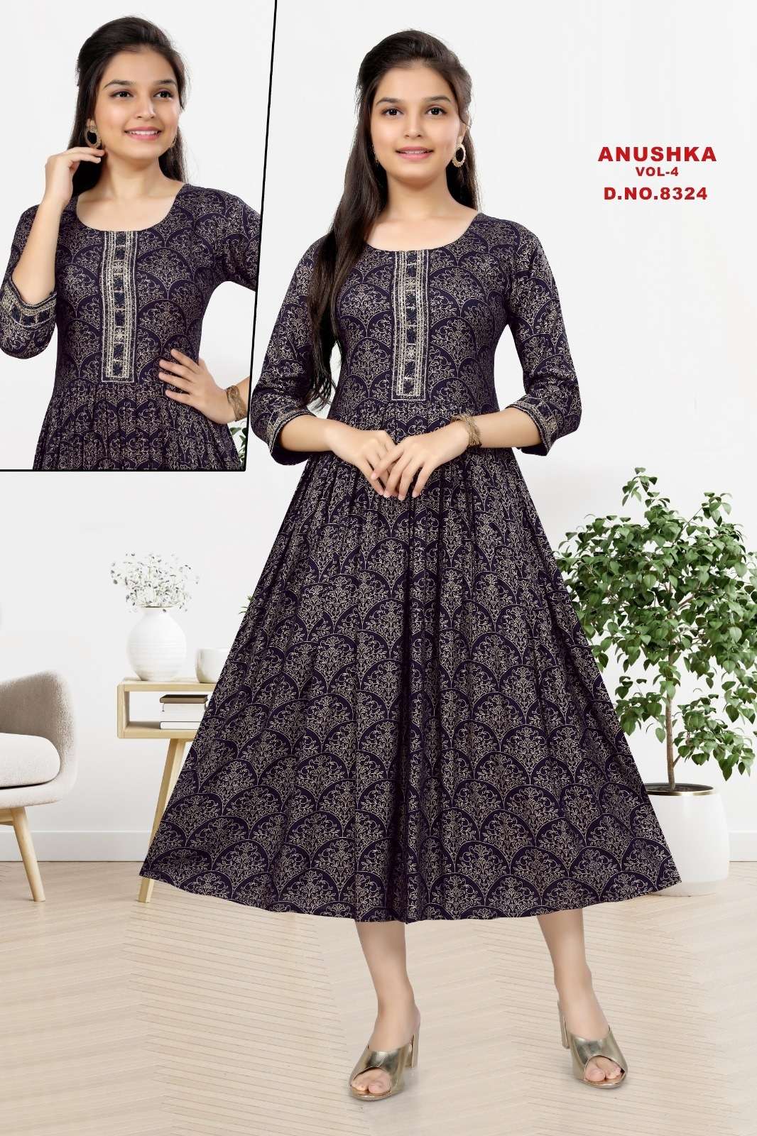 Anushka Vol 4 Rayon Printed Kids Wear Kurti Wholesale catalog