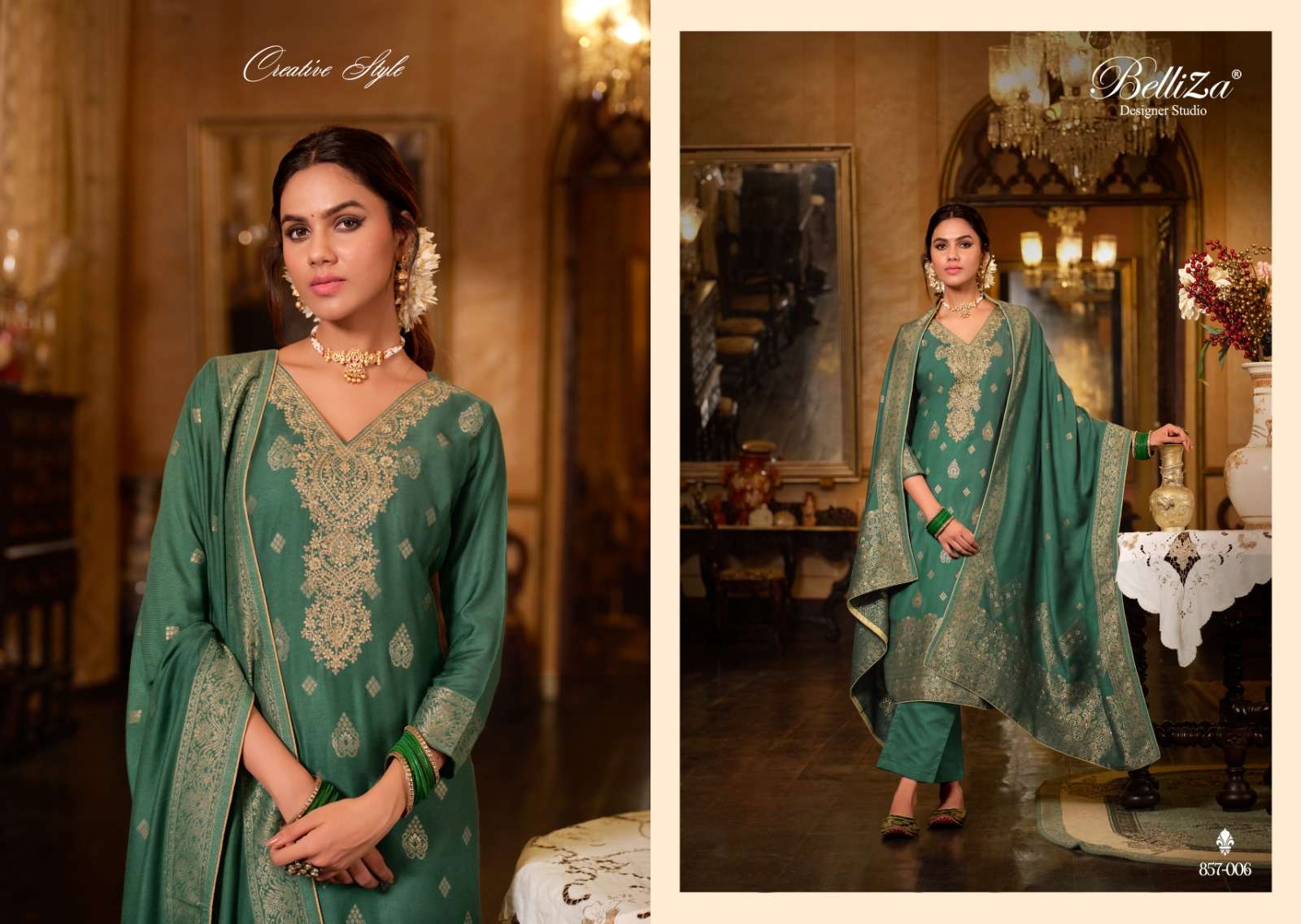 Belliza Gulbahaar Pure Viscose Woollen Pashmina Dress Material Wholesale catalog