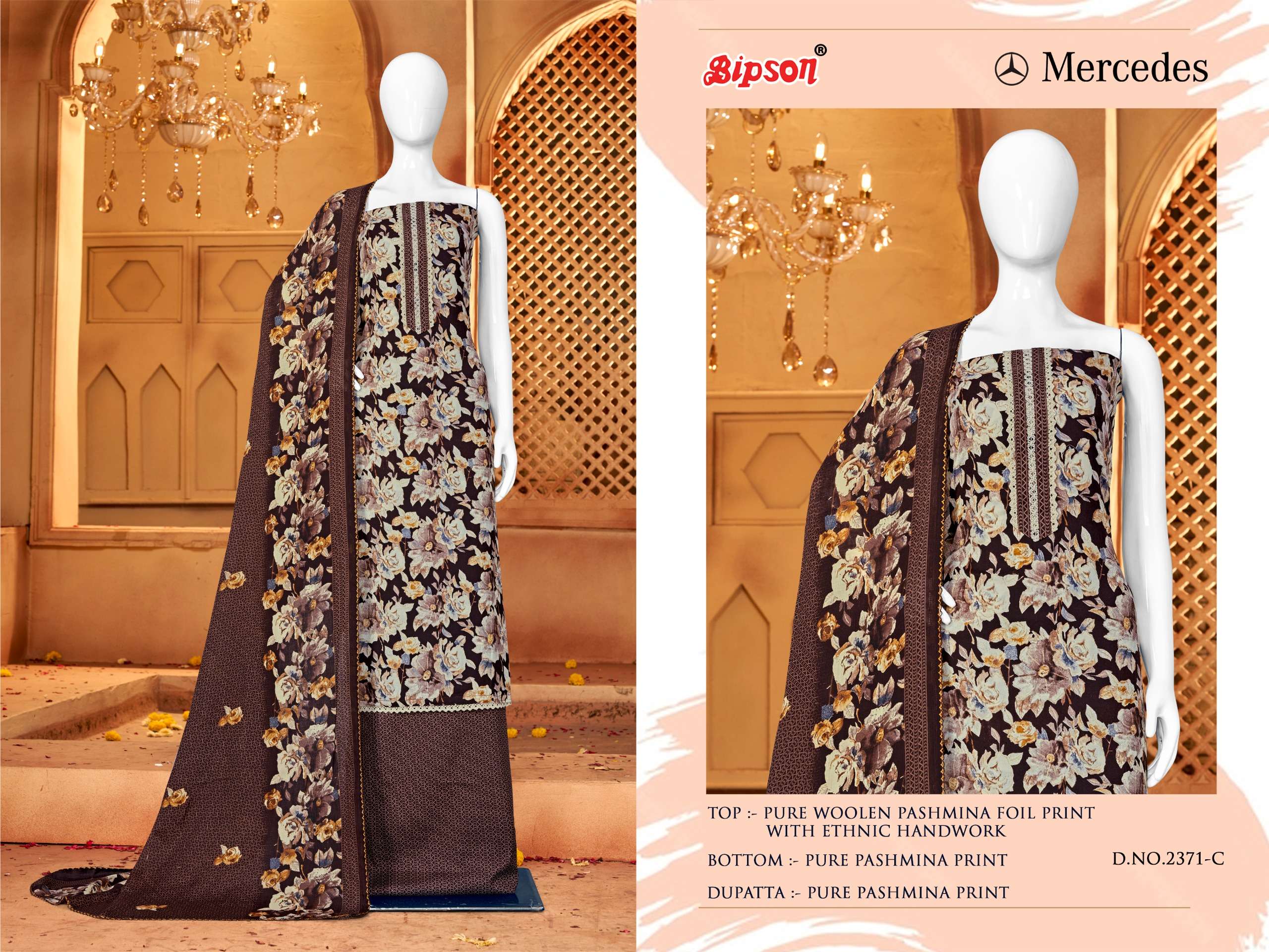 Bipson Mercedes 2371 Pure Dress Material Wholesale catalog