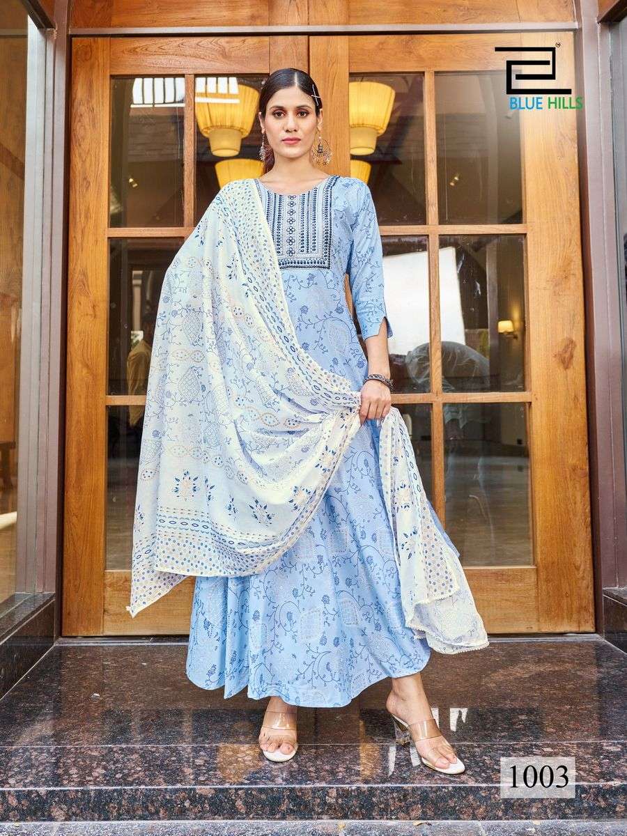 Blue Hills Kohinoor Rayon Printed Kurti Wholesale catalog