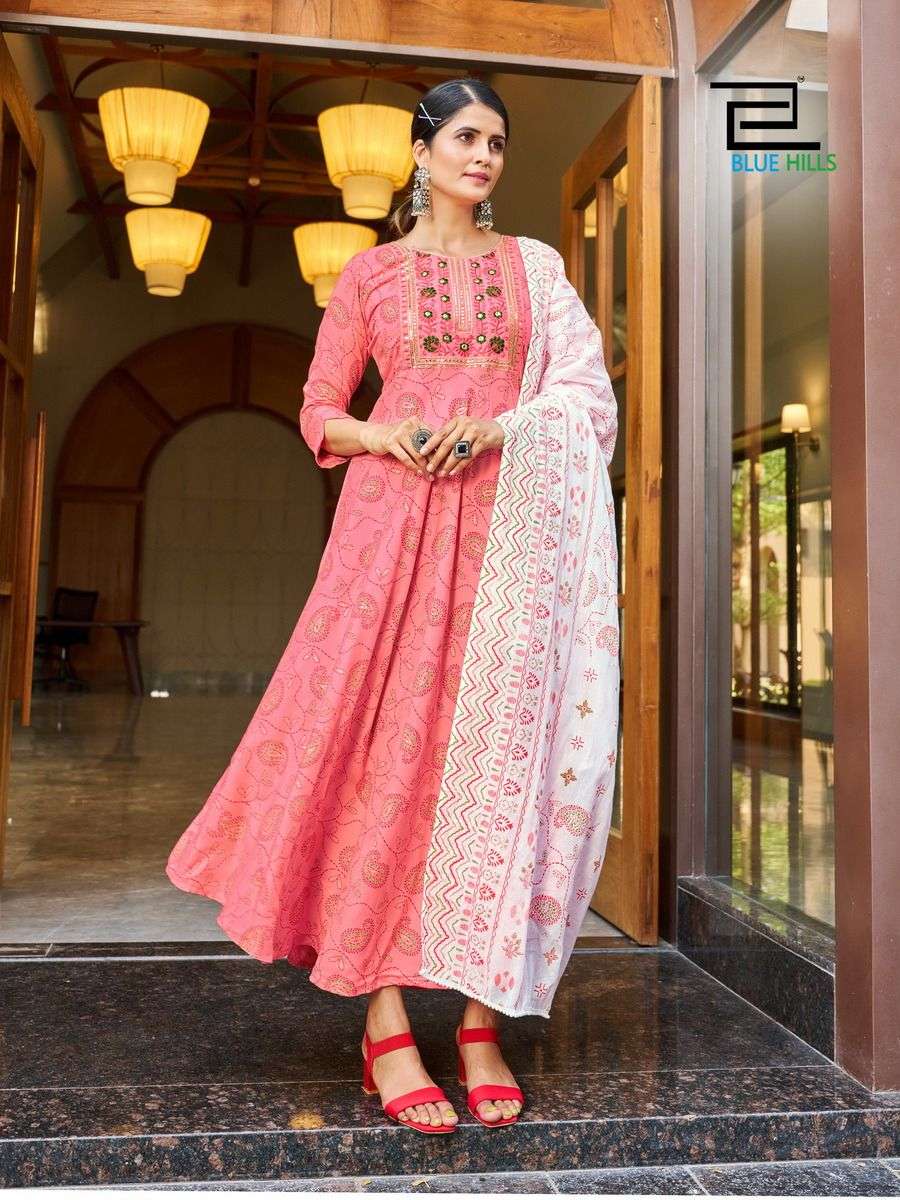 Blue Hills Kohinoor Rayon Printed Kurti Wholesale catalog