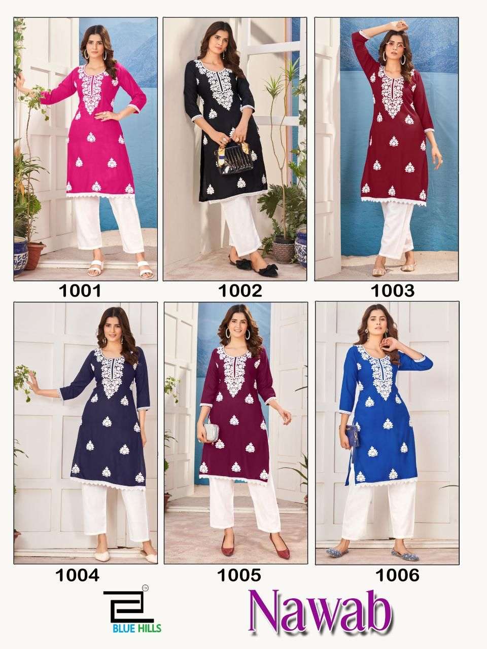 Blue Hills Nawab Rayon Designer Only Kurti Wholesale catalog