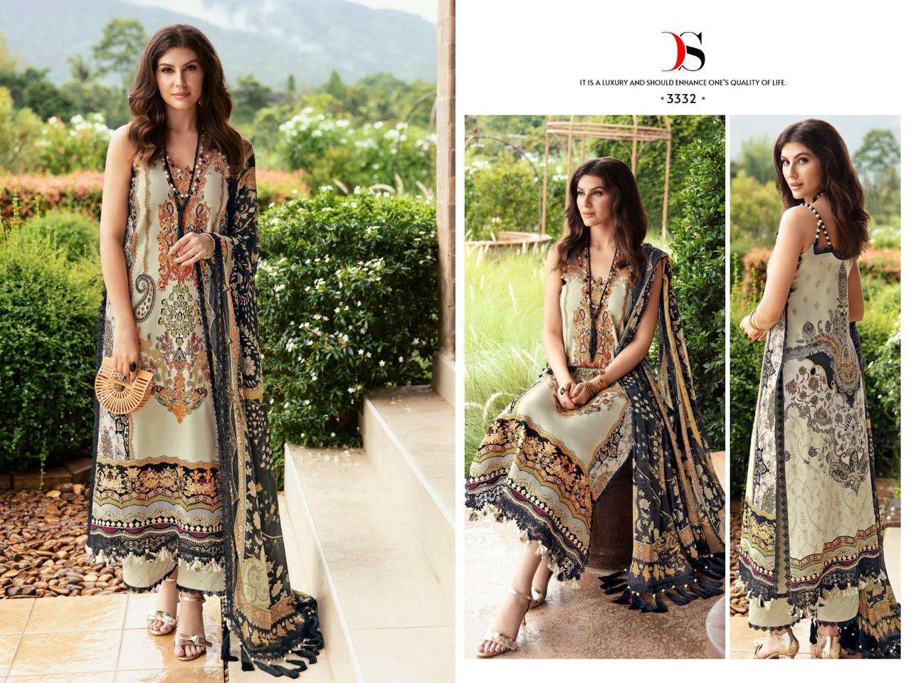 Deepsy Firdous Queens Court 5 Chiffon Dupatta Pakistani Suits Wholesale catalog