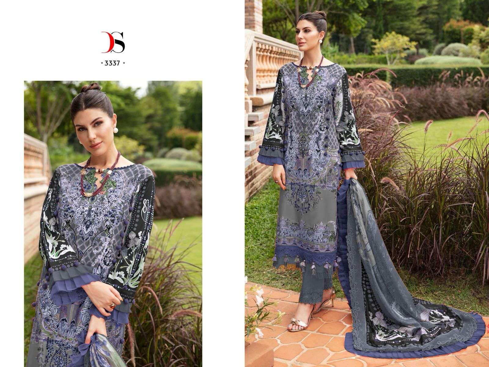 Deepsy Firdous Queens Court 5 Chiffon Dupatta Pakistani Suits Wholesale catalog