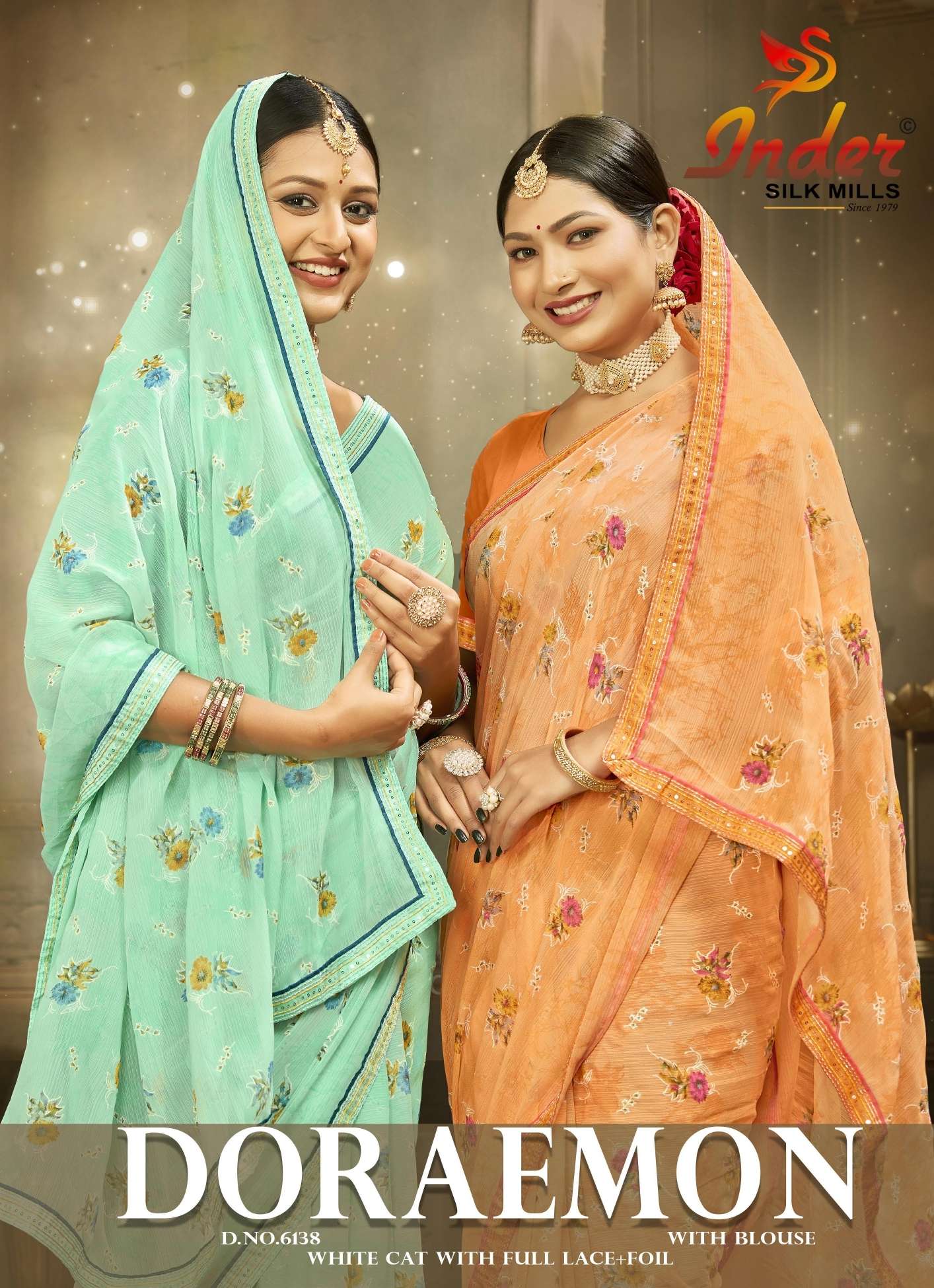 DORAEMON INDER SILK MILLS Saree Wholesale catalog