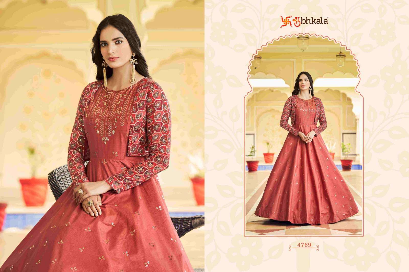 FLORY VOL. 22 Sequince Embroidered Work Anarkali Gown Kurti Wholesale catalog