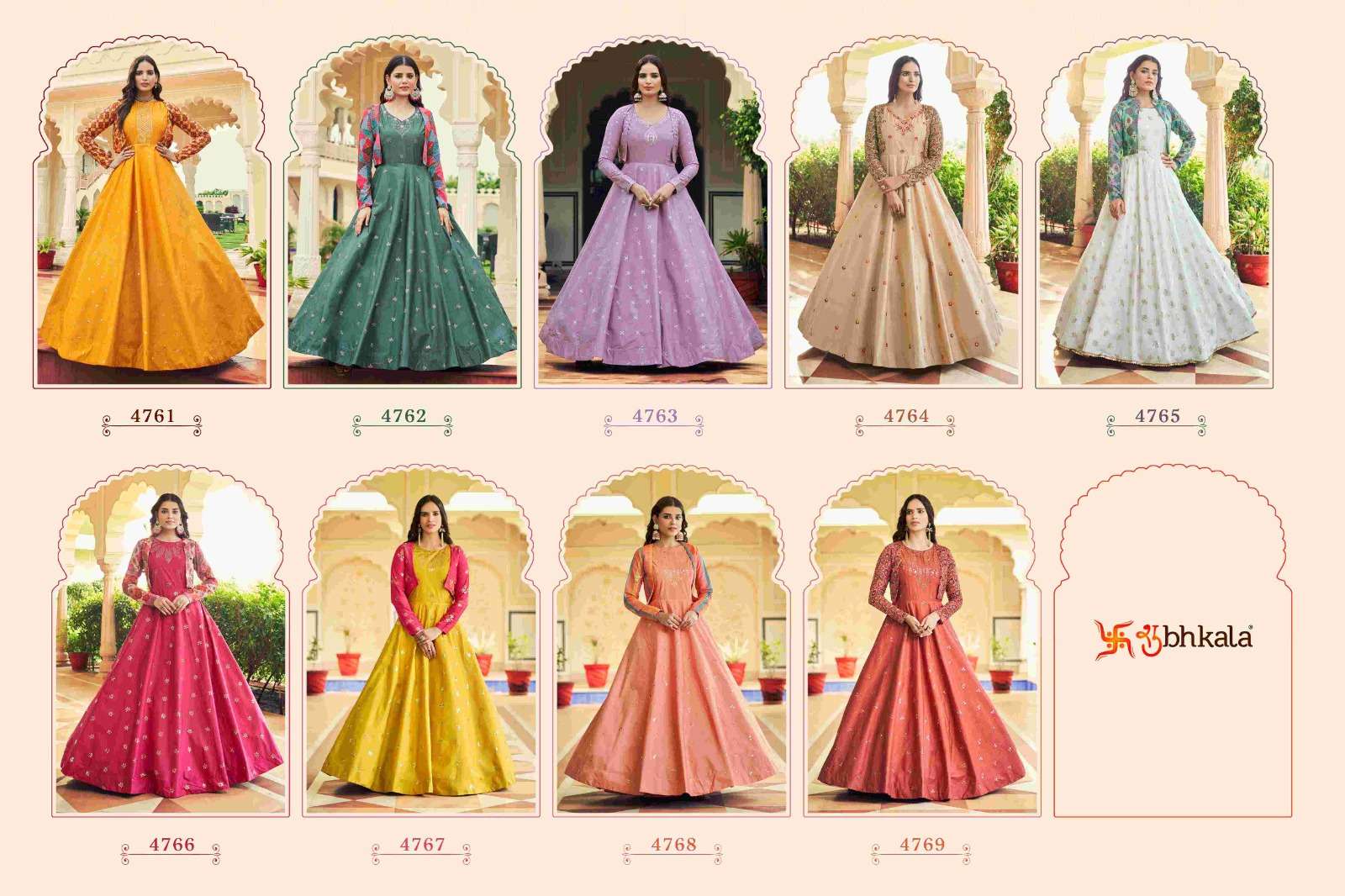 FLORY VOL. 22 Sequince Embroidered Work Anarkali Gown Kurti Wholesale catalog