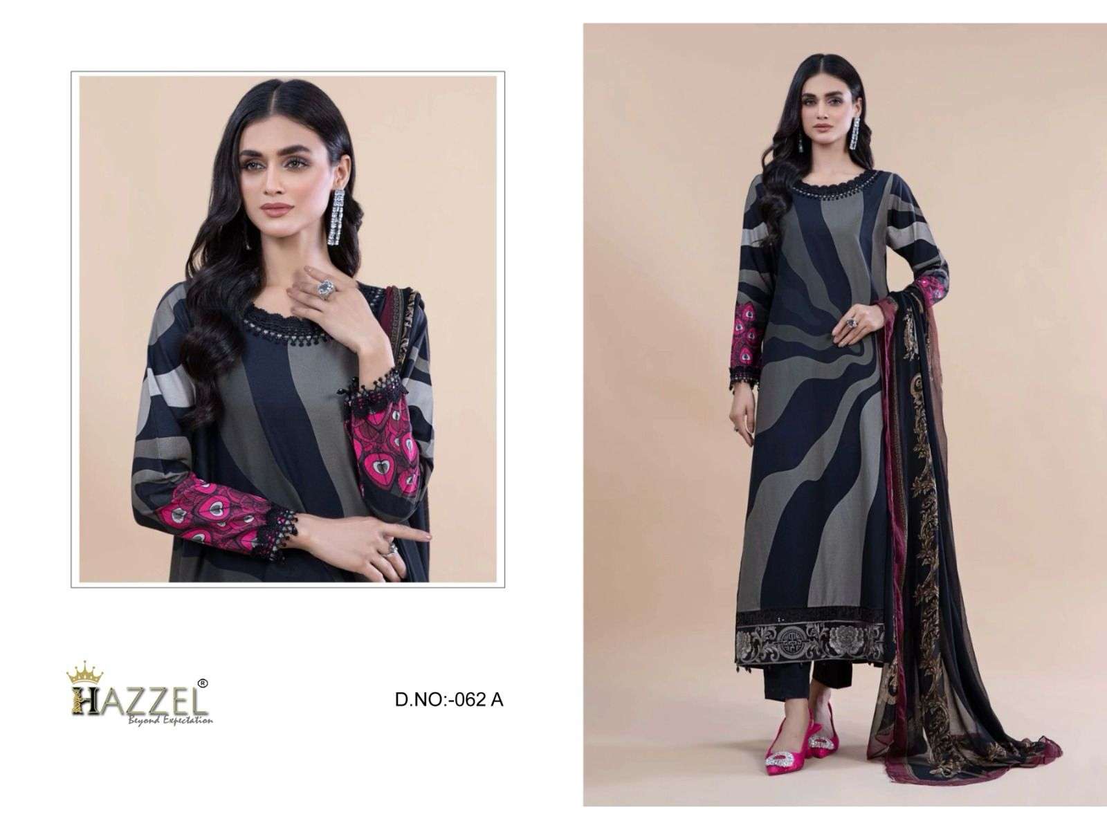 Hazzel Mprints Summer 23 Vol 5 Chiffon Dupatta Salwar Suit Wholesale catalog