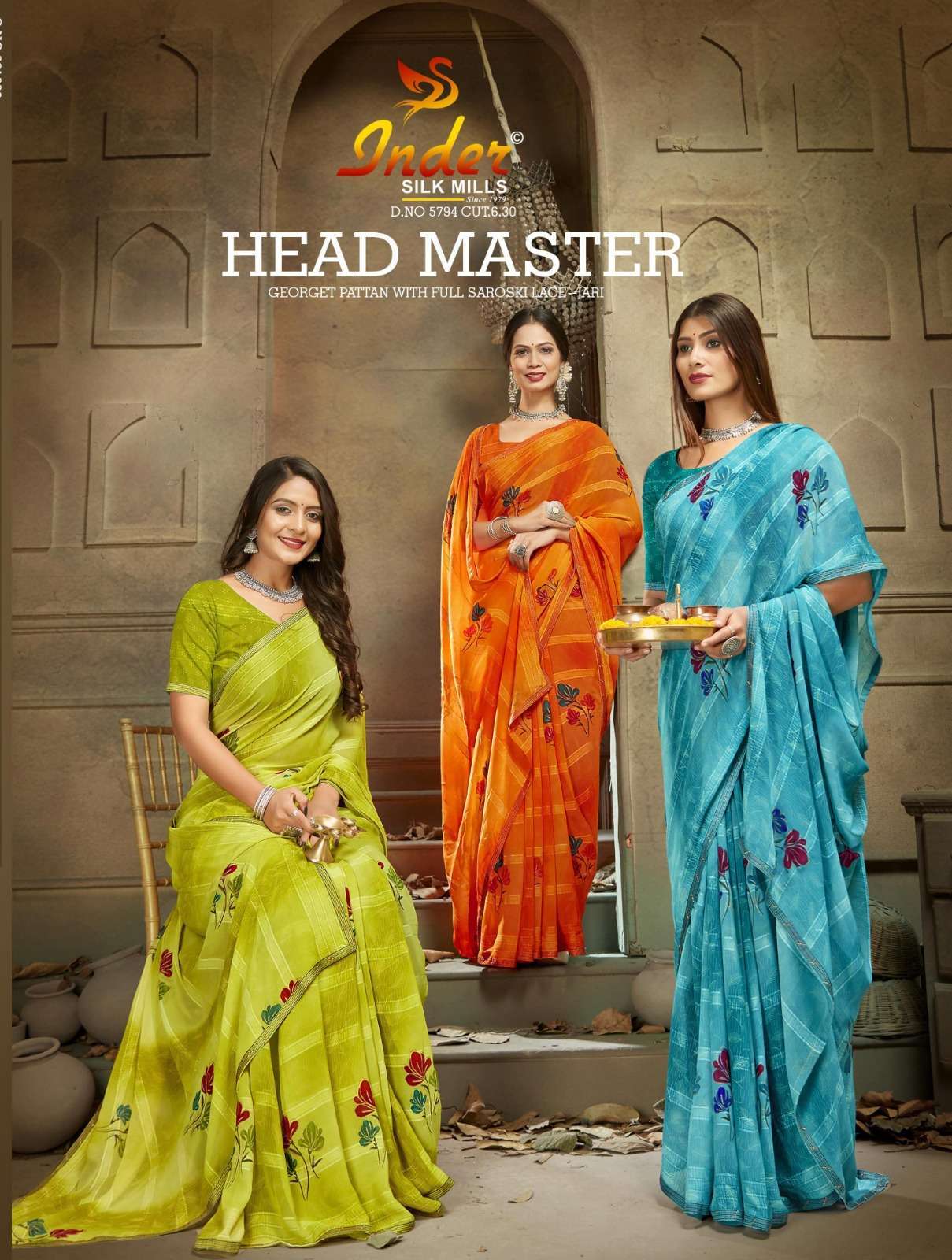 HEAD MASTER SAREE CATALOG BY INDER SILK CASUAL WEAR SAREE Wholesale catalog