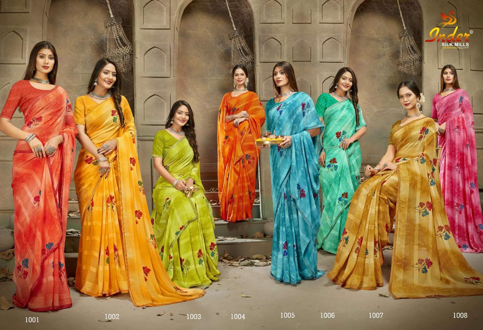 HEAD MASTER SAREE CATALOG BY INDER SILK CASUAL WEAR SAREE Wholesale catalog