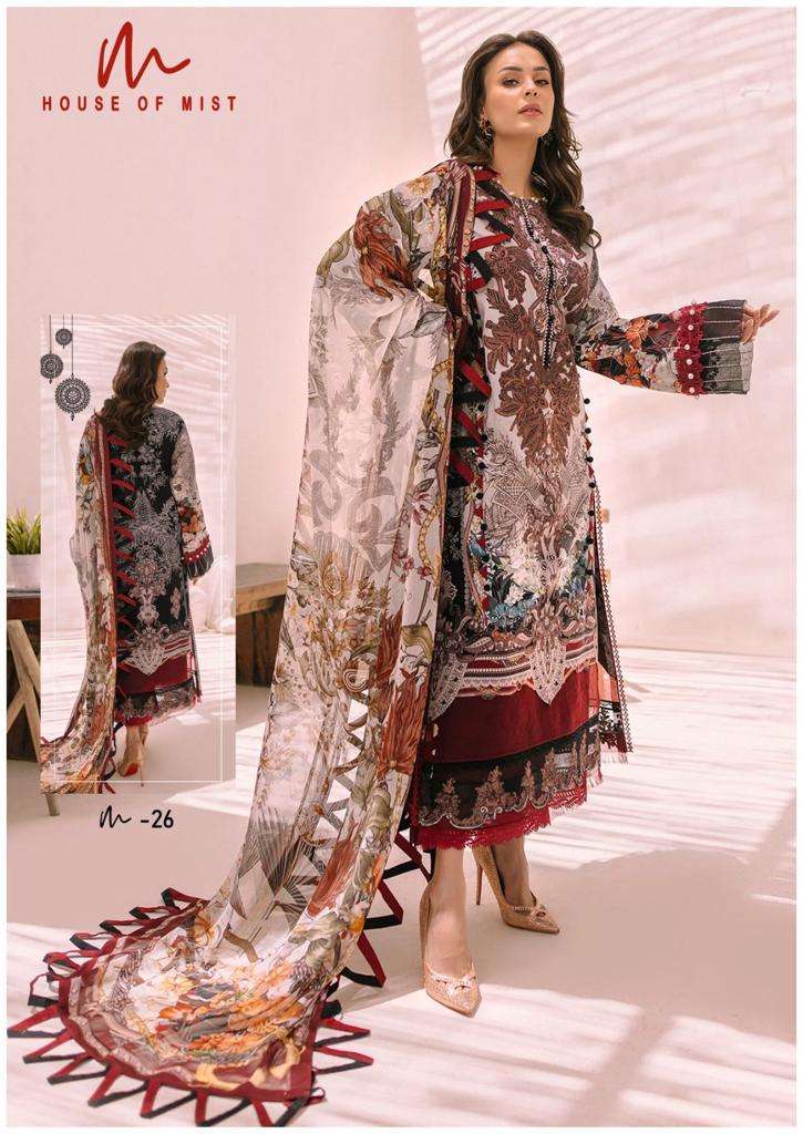 House Of Mist Ghazal Von 3 Karachi Cotton Dress Material Wholesale catalog