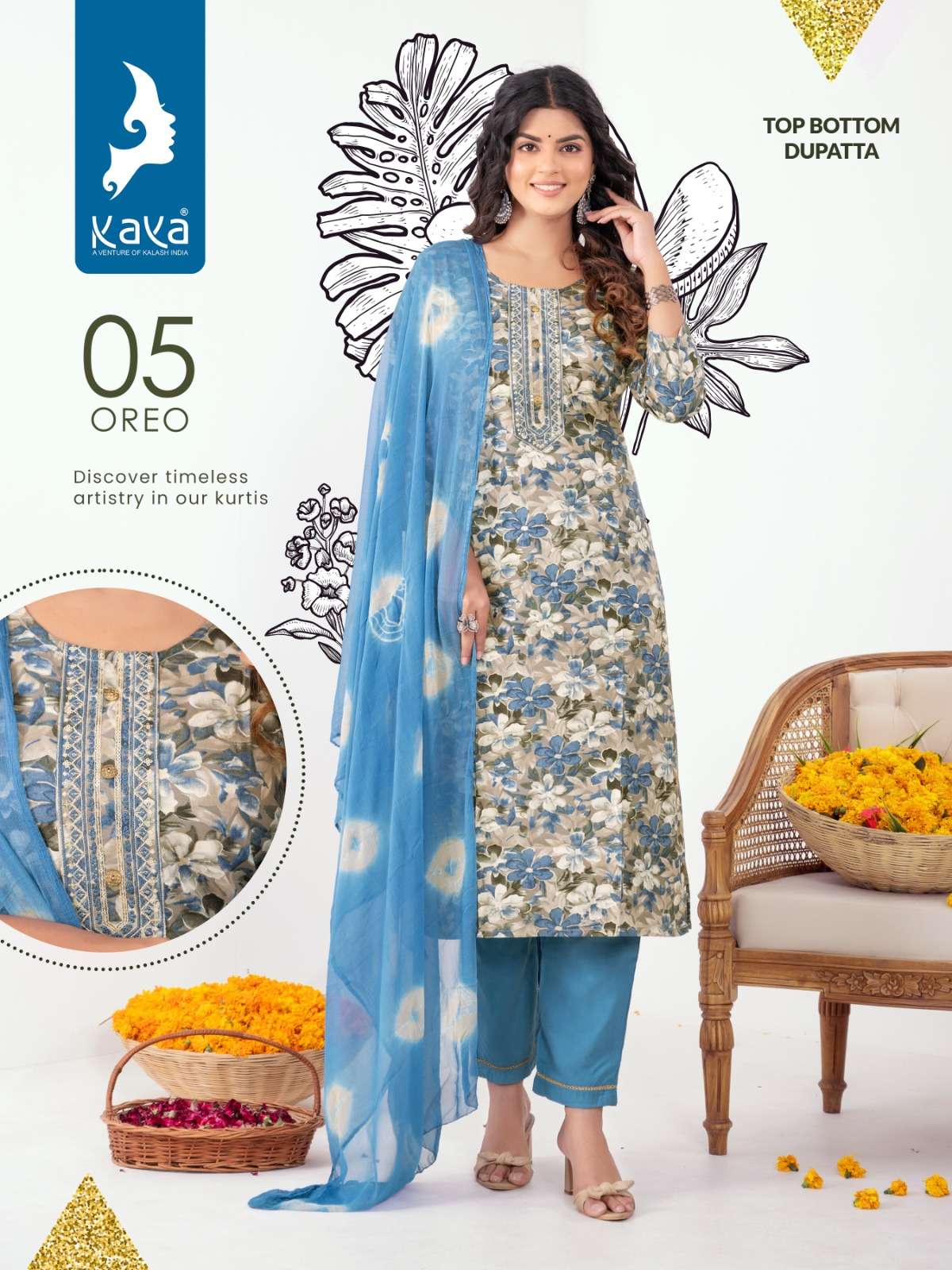 KAYA OREO RAYON FOIL PRINT KURTI Wholesale catalog