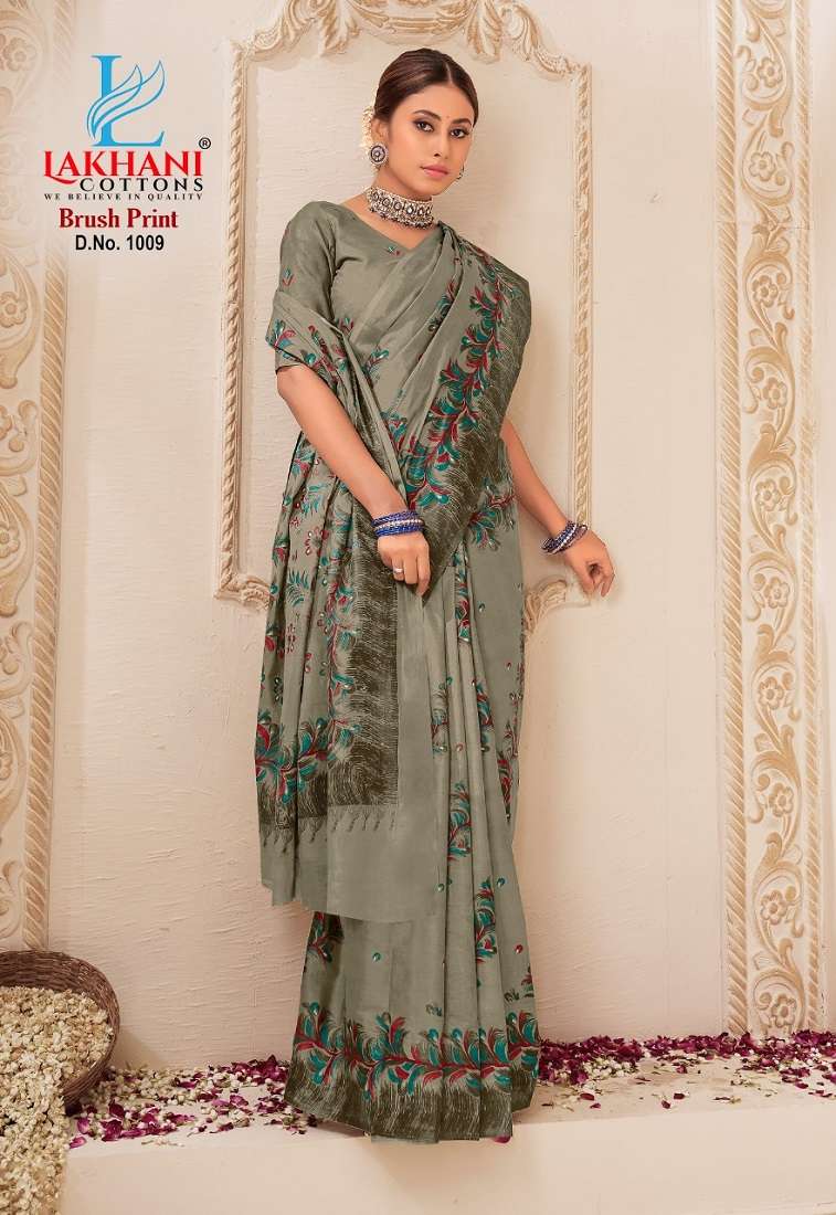 Lakhani Brush Print -Cotton Saree -Wholesale Catalog