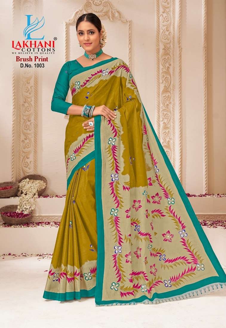 Lakhani Brush Print -Cotton Saree -Wholesale Catalog
