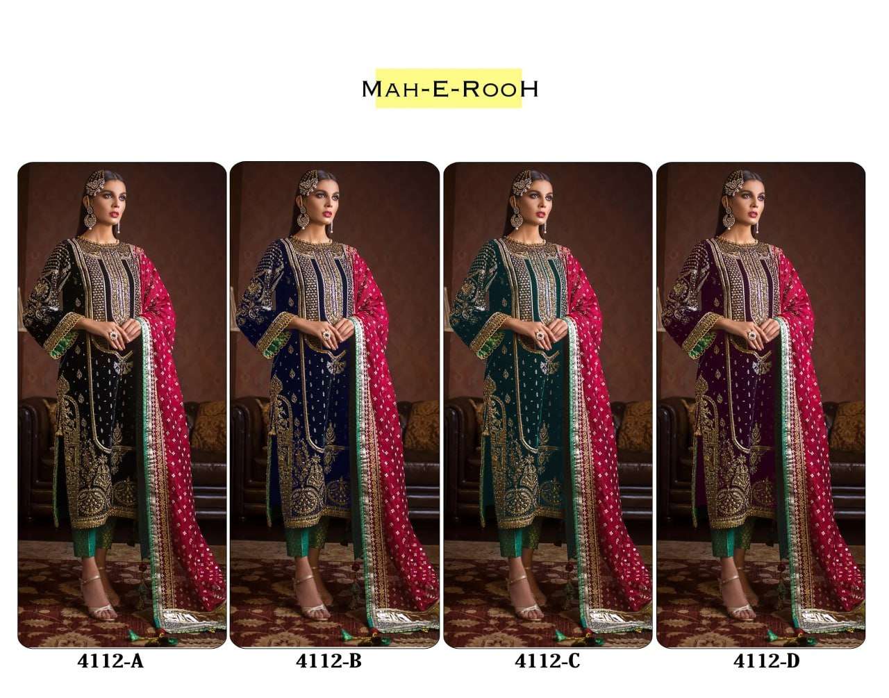 Mah E Rooh 4112 Velvet Pakistani Suit Wholesale catalog