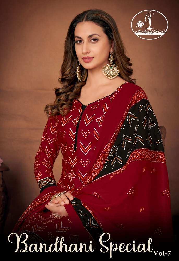 Miss World Bandhni Special Vol-7 -Dress Material -Wholesale Catalog