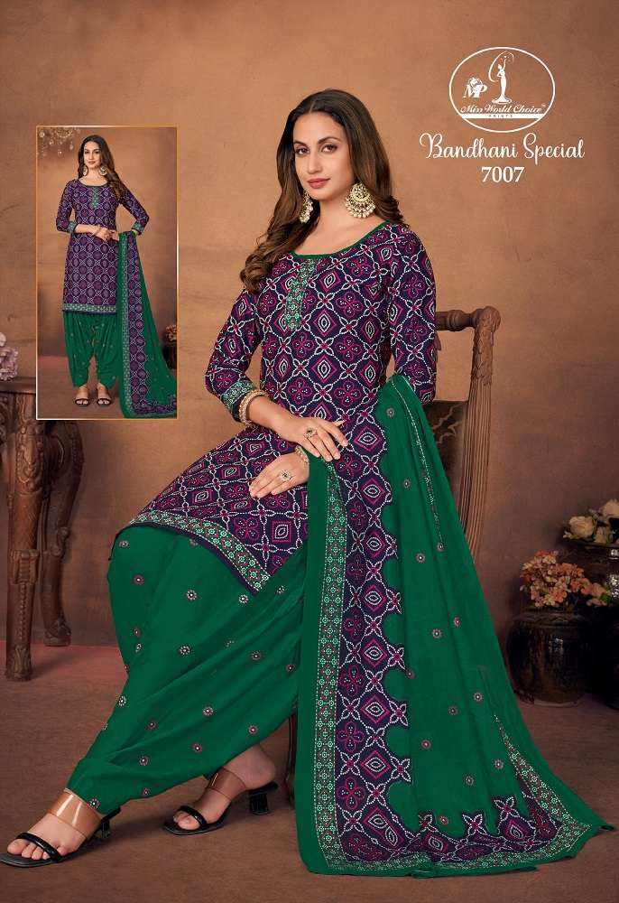 Miss World Bandhni Special Vol-7 -Dress Material -Wholesale Catalog