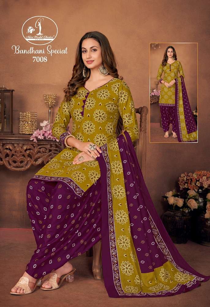 Miss World Bandhni Special Vol-7 -Dress Material -Wholesale Catalog