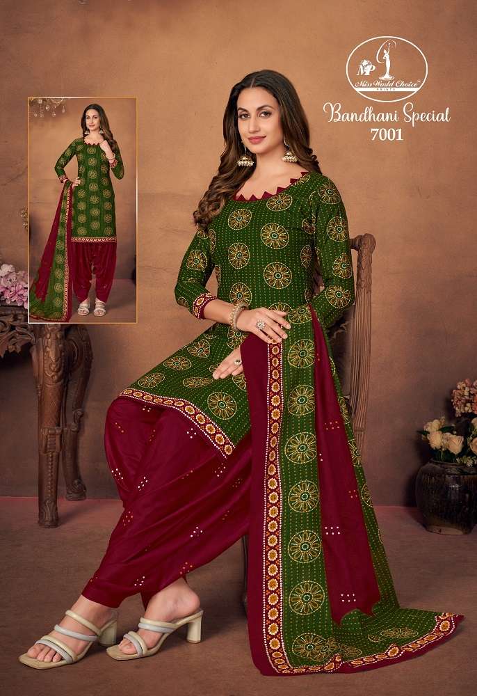 Miss World Bandhni Special Vol-7 -Dress Material -Wholesale Catalog