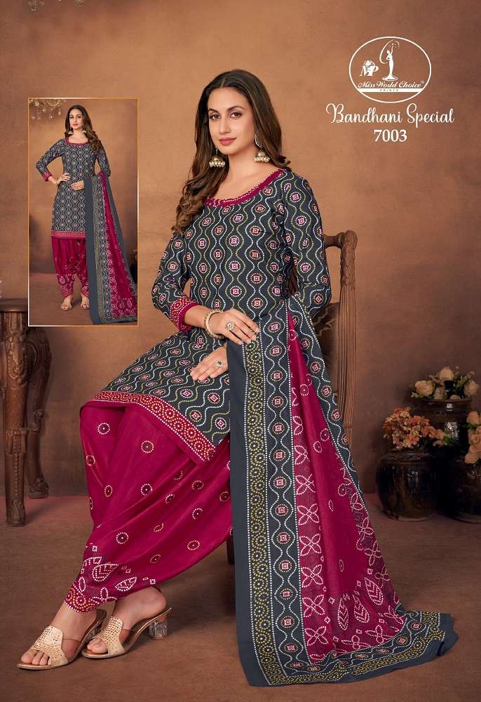 Miss World Bandhni Special Vol-7 -Dress Material -Wholesale Catalog