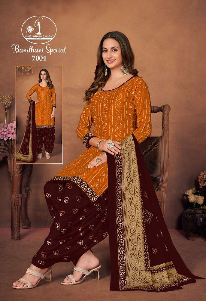 Miss World Bandhni Special Vol-7 -Dress Material -Wholesale Catalog