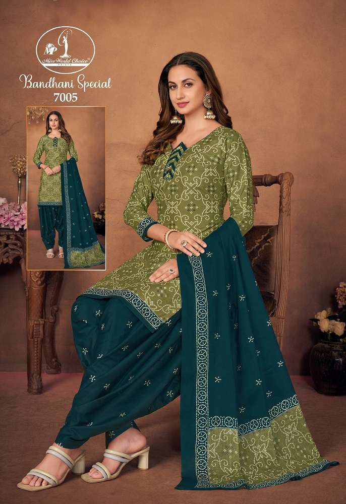 Miss World Bandhni Special Vol-7 -Dress Material -Wholesale Catalog