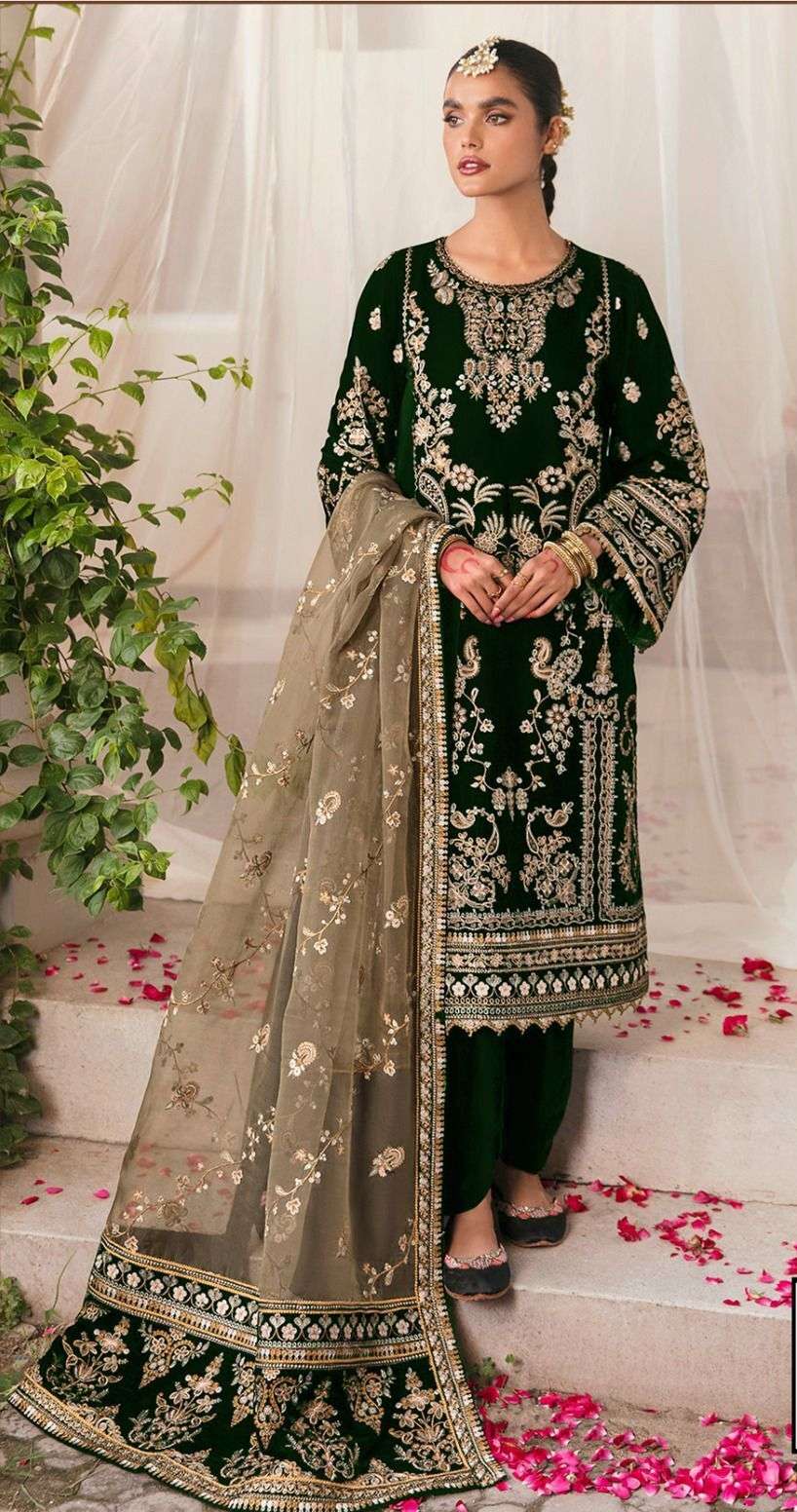Motifz 375 velvet with embroidery  Salwar Kameez Wholesale catalog