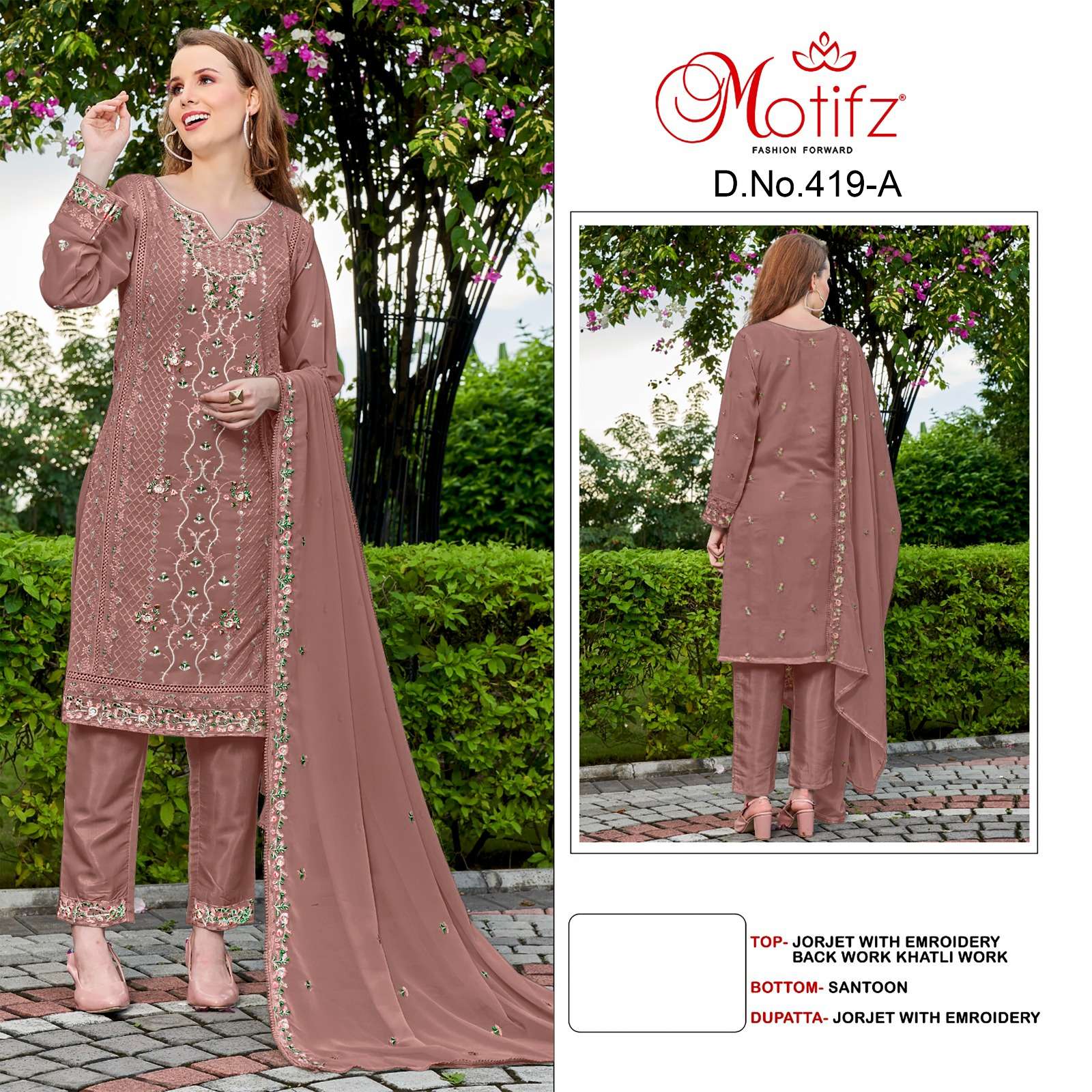 Motifz 419 A To D Georgette Pakistani Salwar Kameez Wholesale catalog