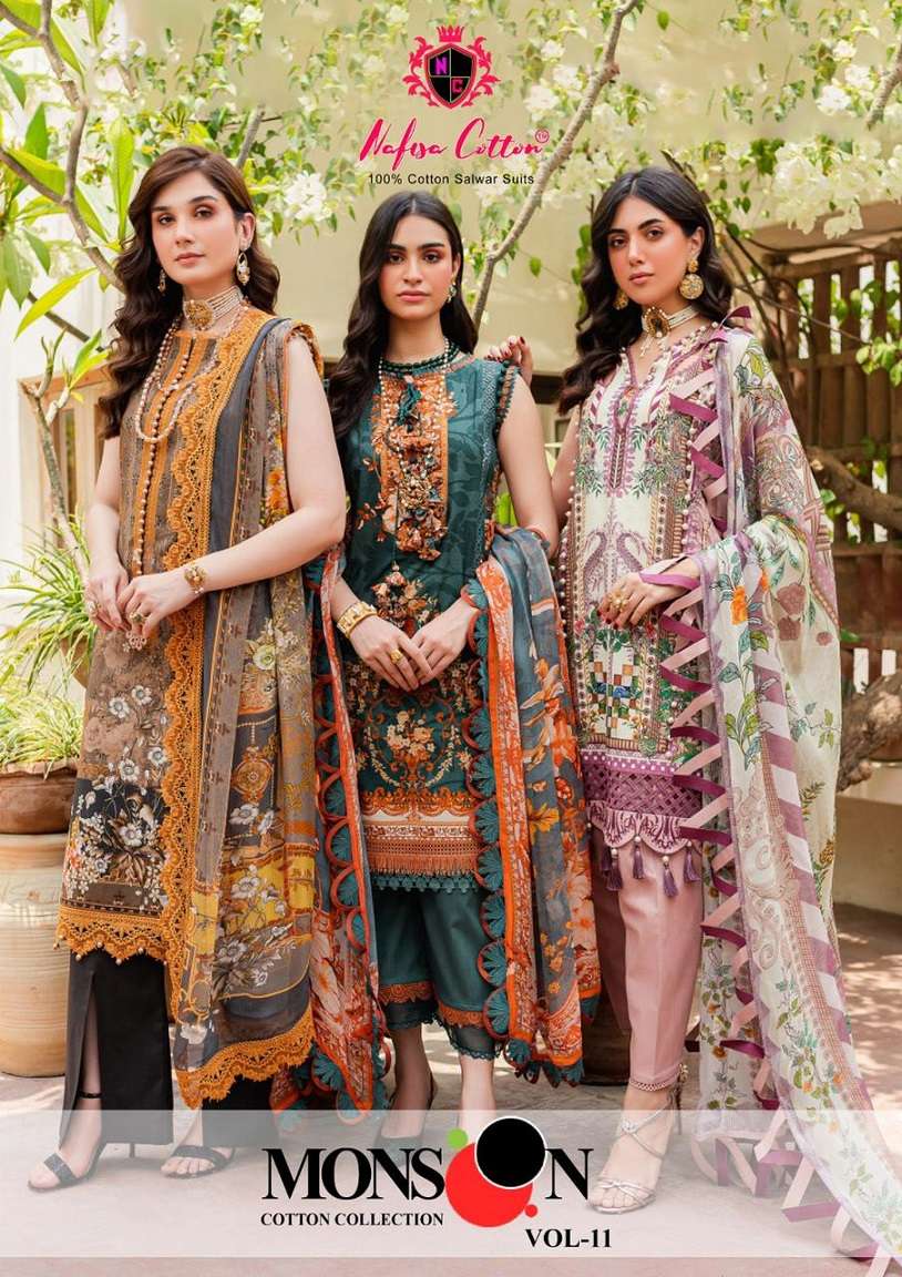 Nafisa Monsoon Vol-11 – Dress Material - Wholesale Catalog