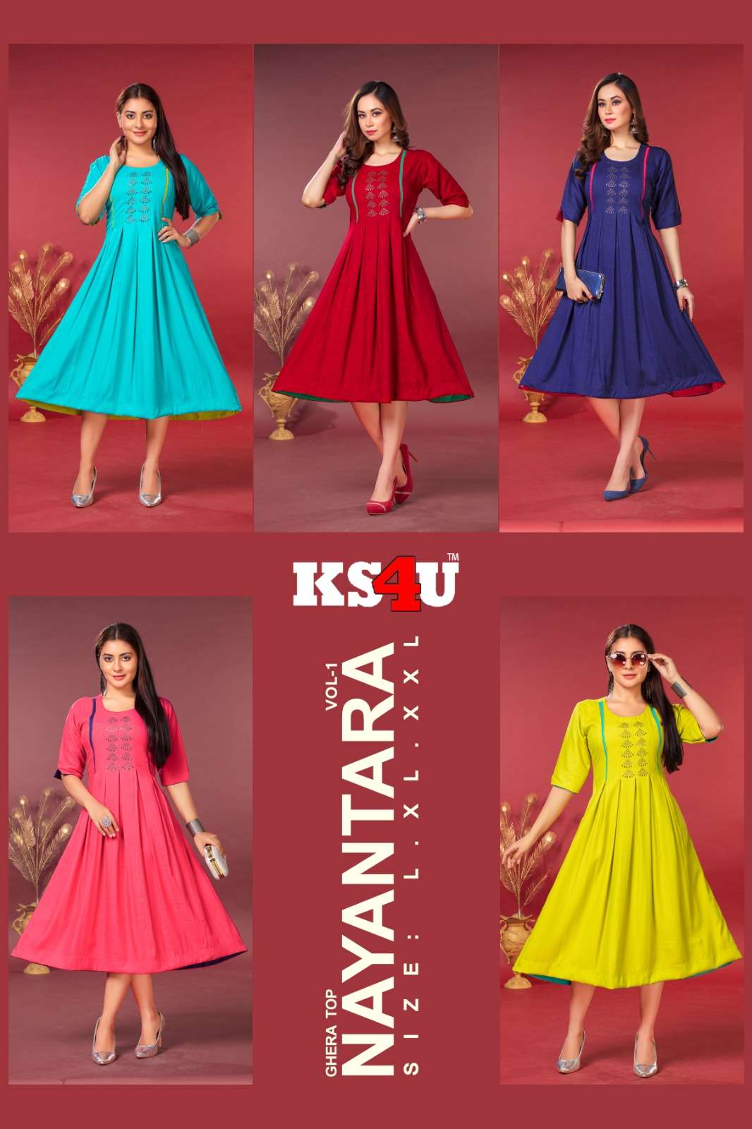 NAYANTARA GHERA TOP Kurti Wholesale catalog