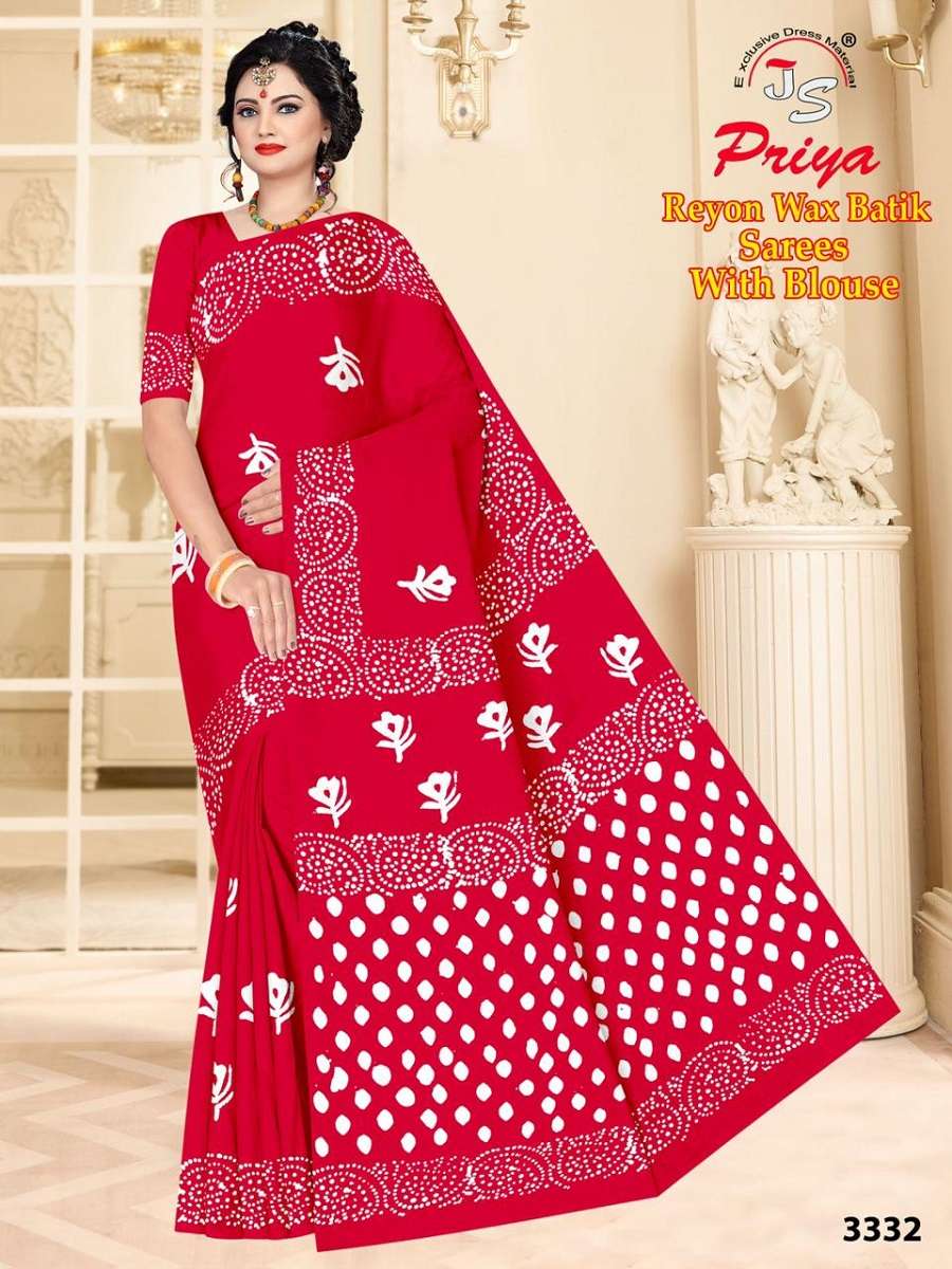 Priya Reyon Wax Batik – Rayon Saree -Wholesale Catalog