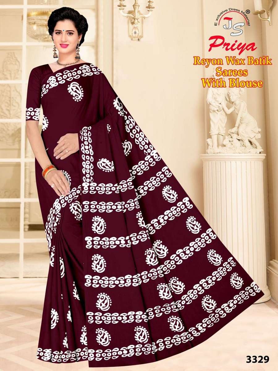 Priya Reyon Wax Batik – Rayon Saree -Wholesale Catalog