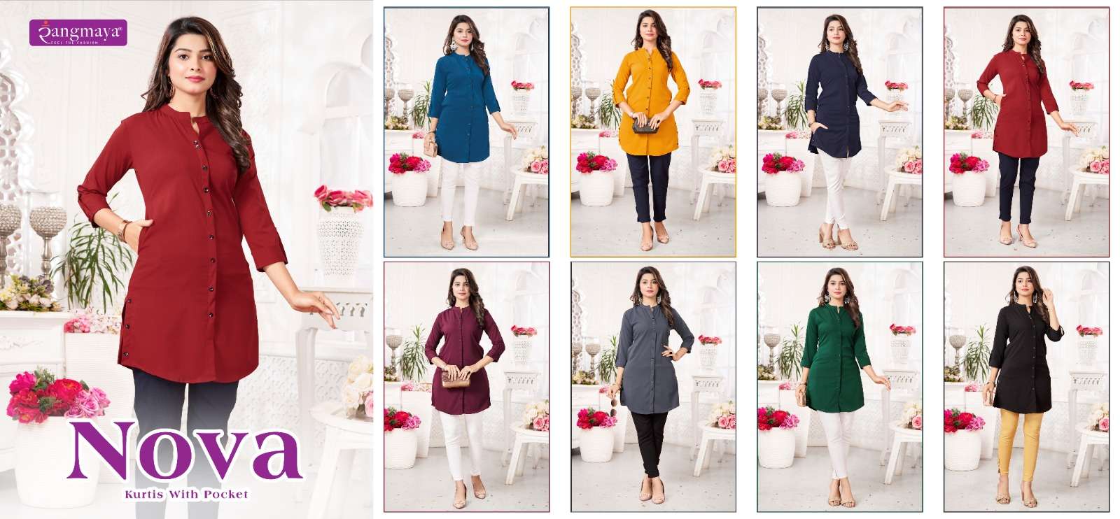 Rangmaya Nova Fancy Short Tops Kurti Wholesale catalog