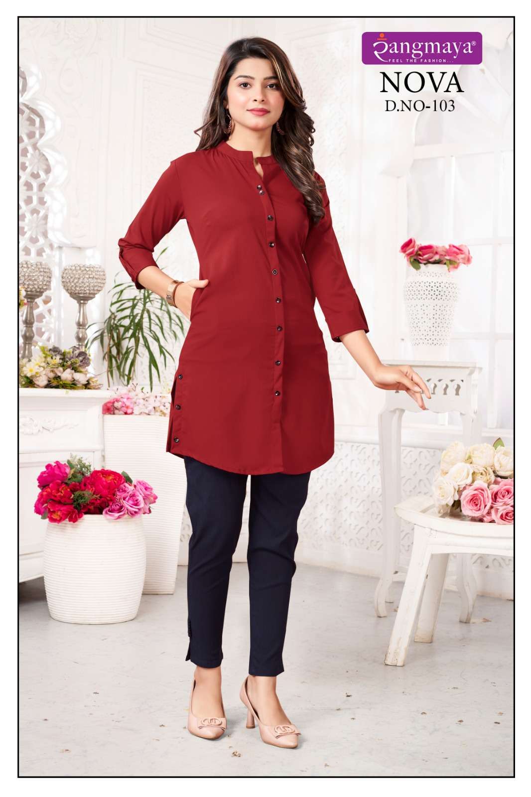 Rangmaya Nova Fancy Short Tops Kurti Wholesale catalog