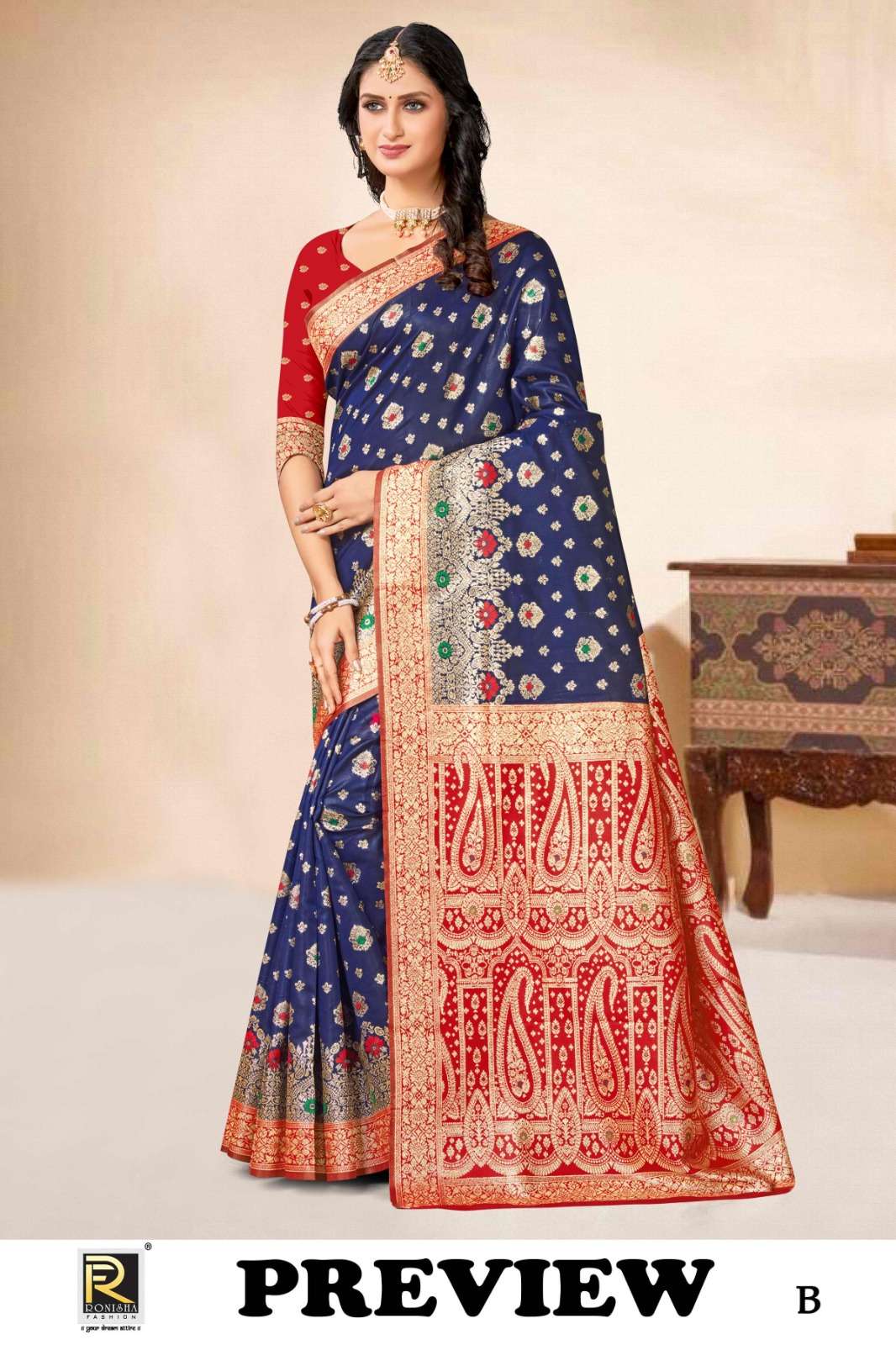 Ronisha Preview Banarasi Silk Premium Saree Wholesale catalog