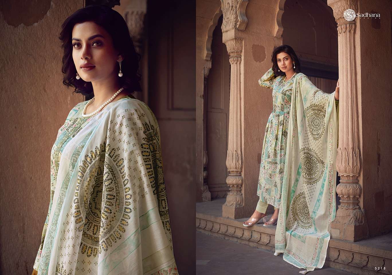 Sadhana Warli Art Lawn Cotton Dress Material Wholesale catalog