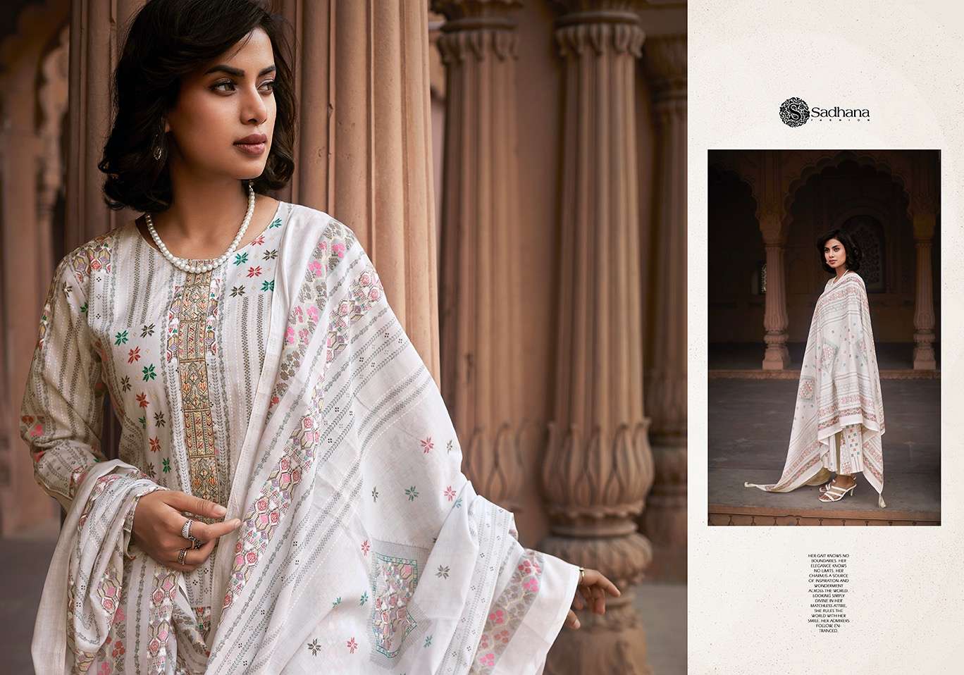 Sadhana Warli Art Lawn Cotton Dress Material Wholesale catalog