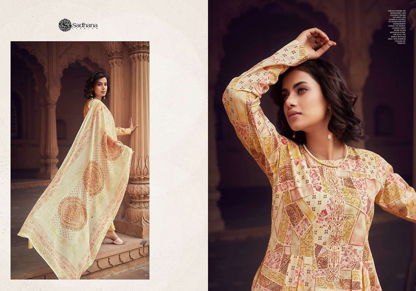 Sadhana Warli Art Lawn Cotton Dress Material Wholesale catalog