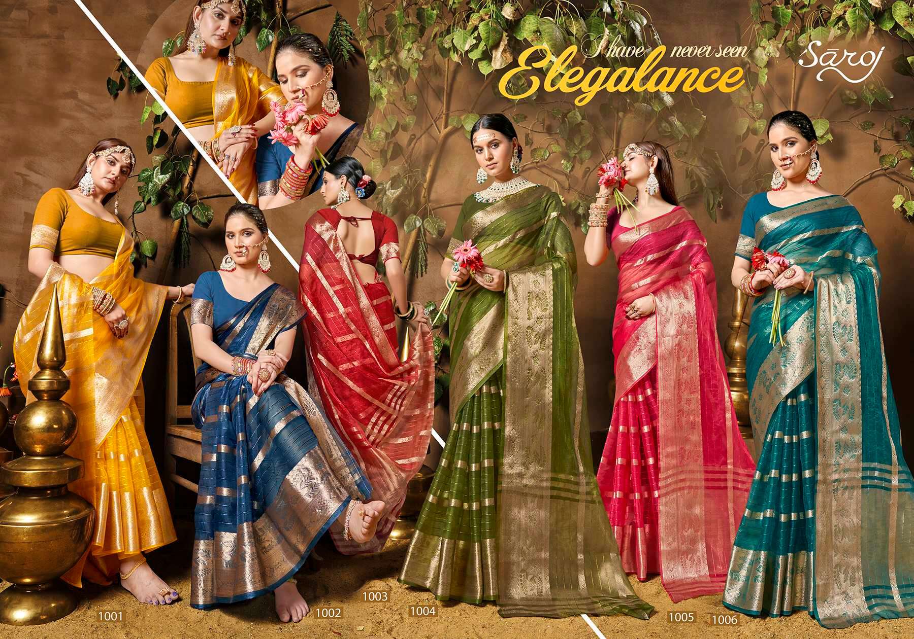 Saroj Nimarrana Vol - 3 Organza silk saree  Saree Wholesale catalog  