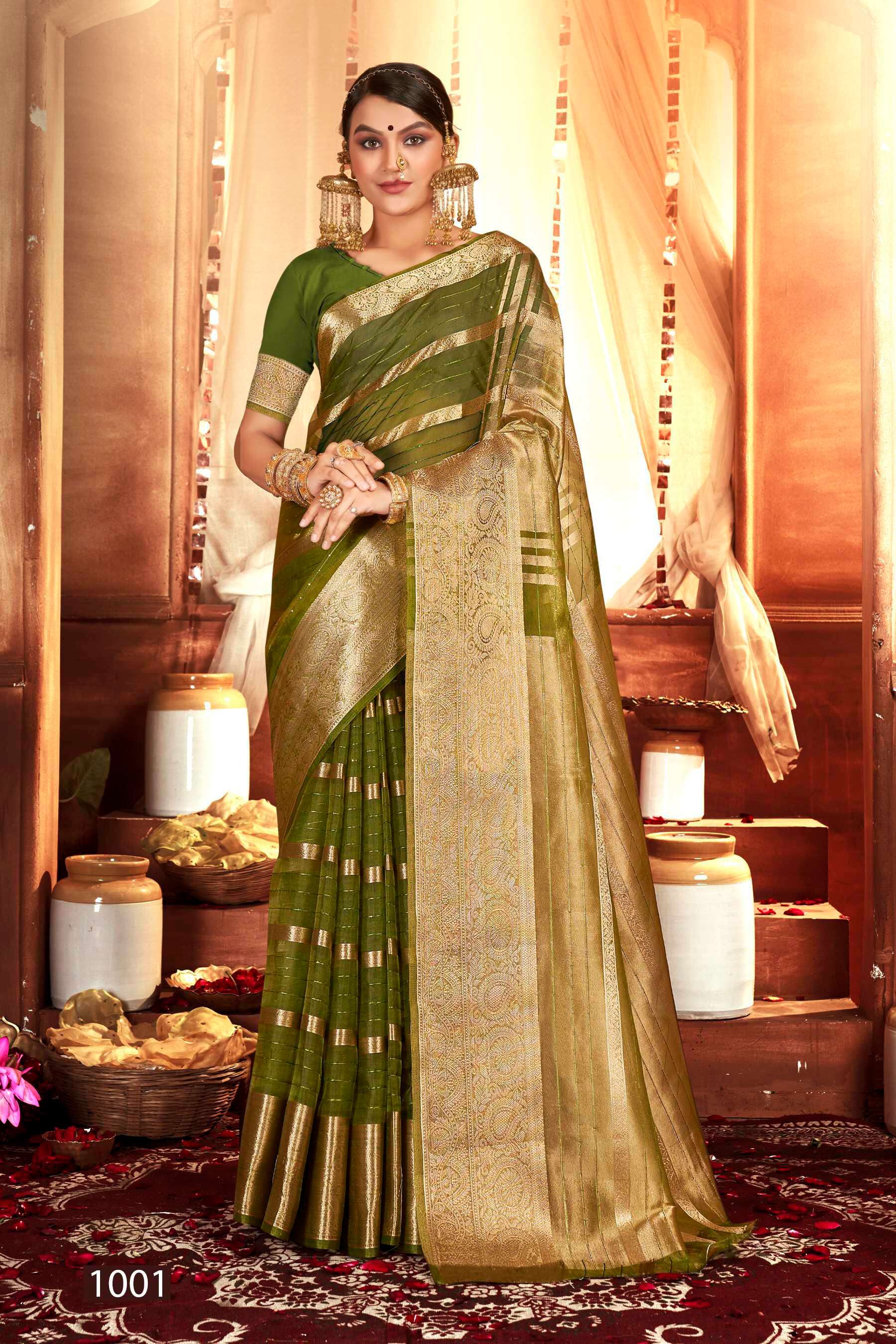 Saroj Nimarrana Vol - 5 Organza silk saree Saree Wholesale catalog
